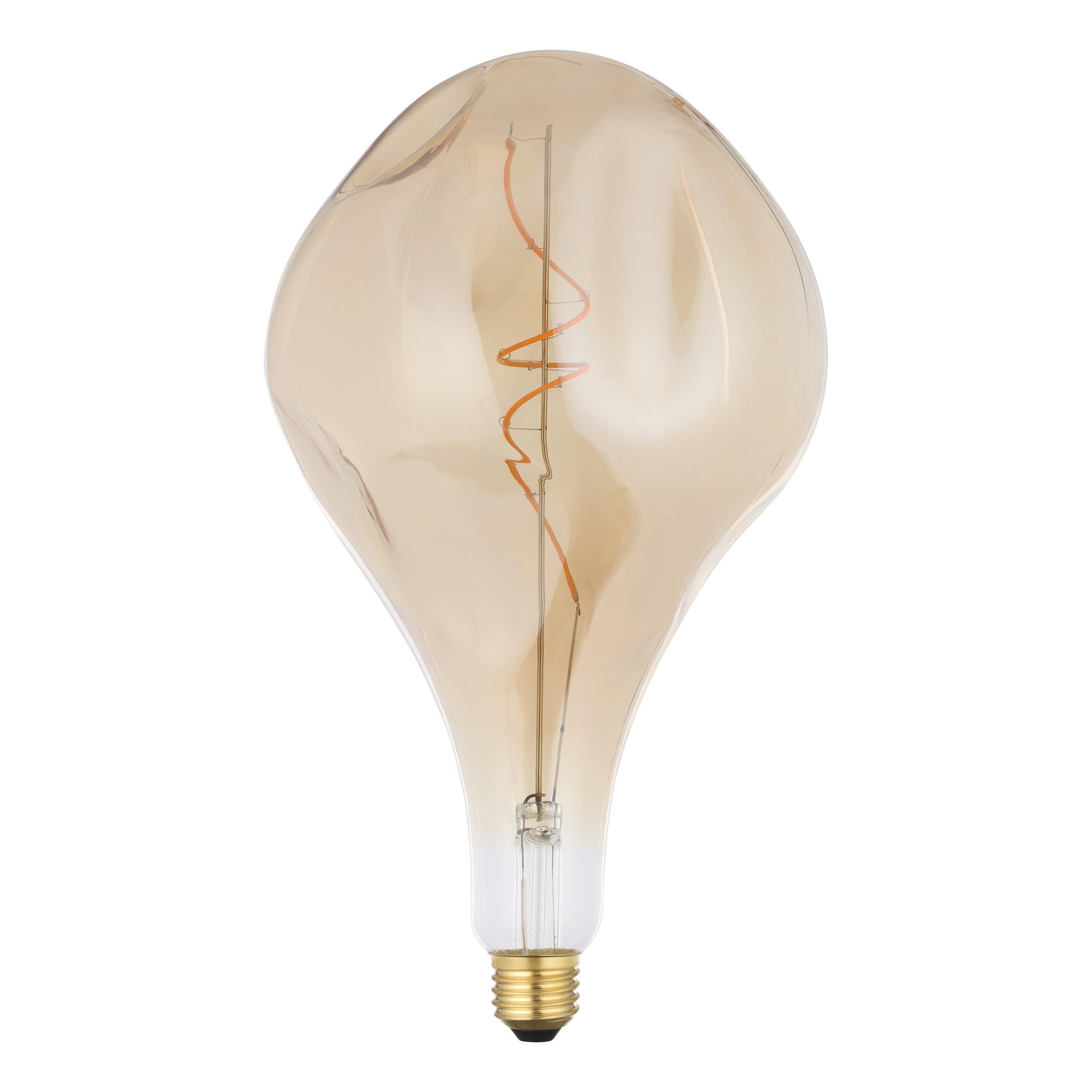 Eglo Lampadina XXL E27, dimmerabile, a spirale, stile rétro, molto | grande, color ambra, 4 W, 220 lumen, luce bianca calda, 1800 K, lunghezza 28 cm