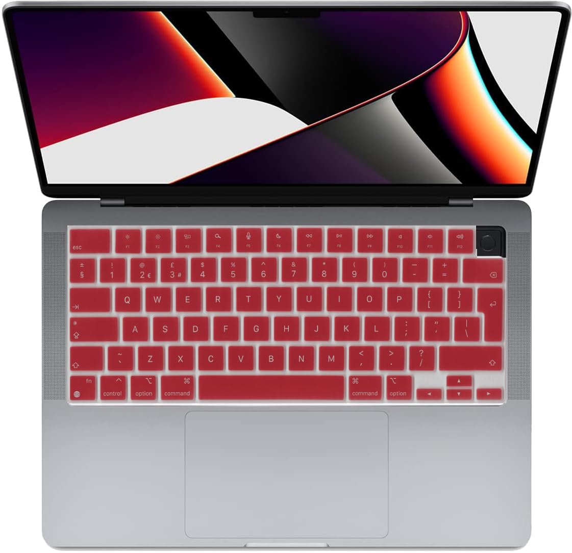 Se7enline Compatible with Macbook Keyboard Cover Skin for Mac Neo & Air 13/15 & Pro 14/16 inch (M5 M4 M3 M2 M1 A18 Pro) 2026/2025/2024/2023/2022/2021 Silicone Waterproof Dustproof EU Layout,Black — view 26