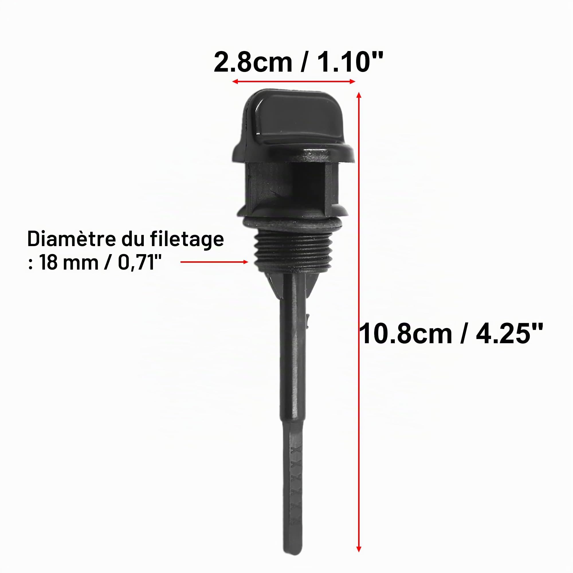 sourcing map Jauge De Niveau D'Huile pour Moteur Gy6 125 2pcs | En Plastique Noir, Pour Moto Et Voiture, Joints Toriques D'Étanchéité, Non-OEM, Accessoire De Remplacement, Pratique
