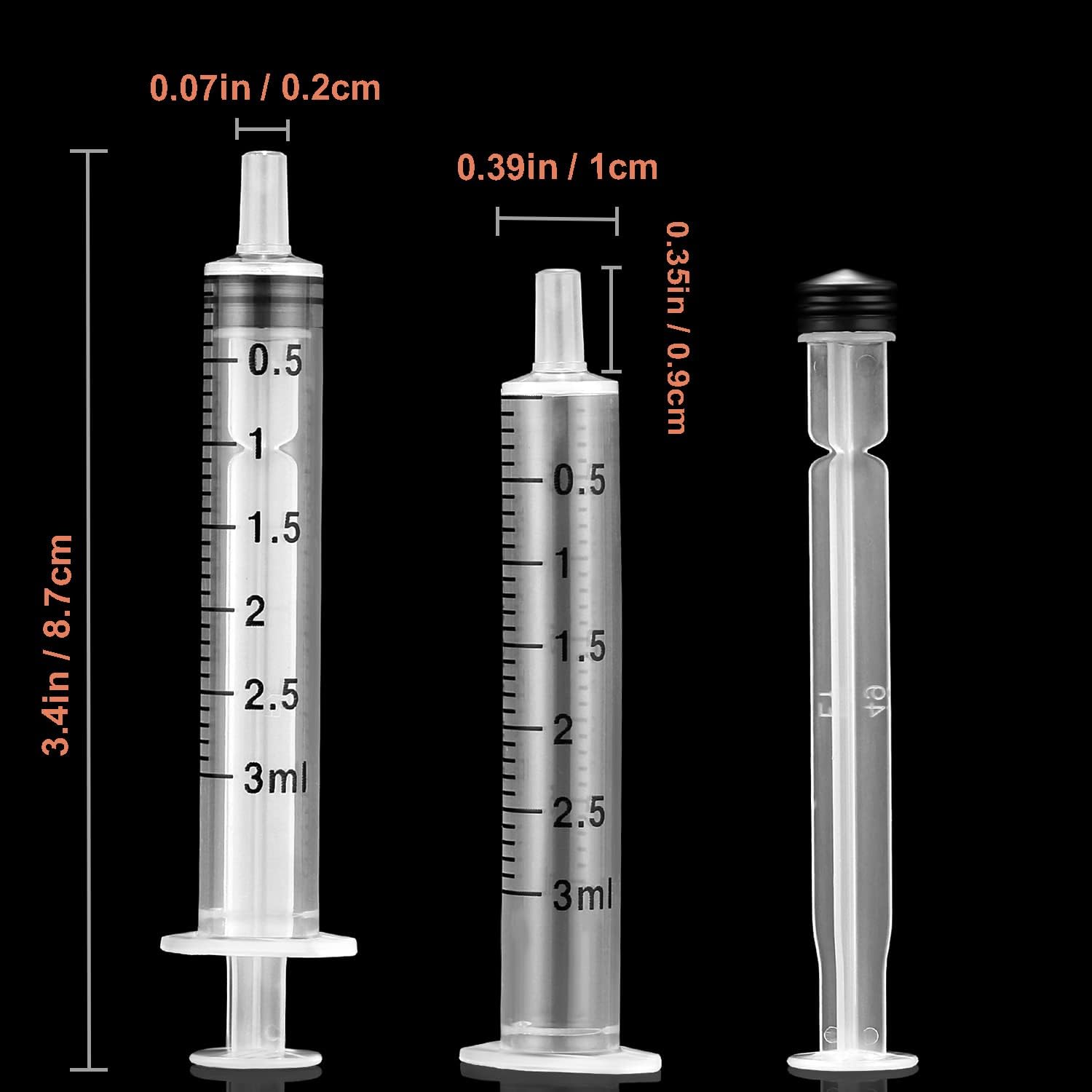 3ml Syringes with Caps (20 Pack)