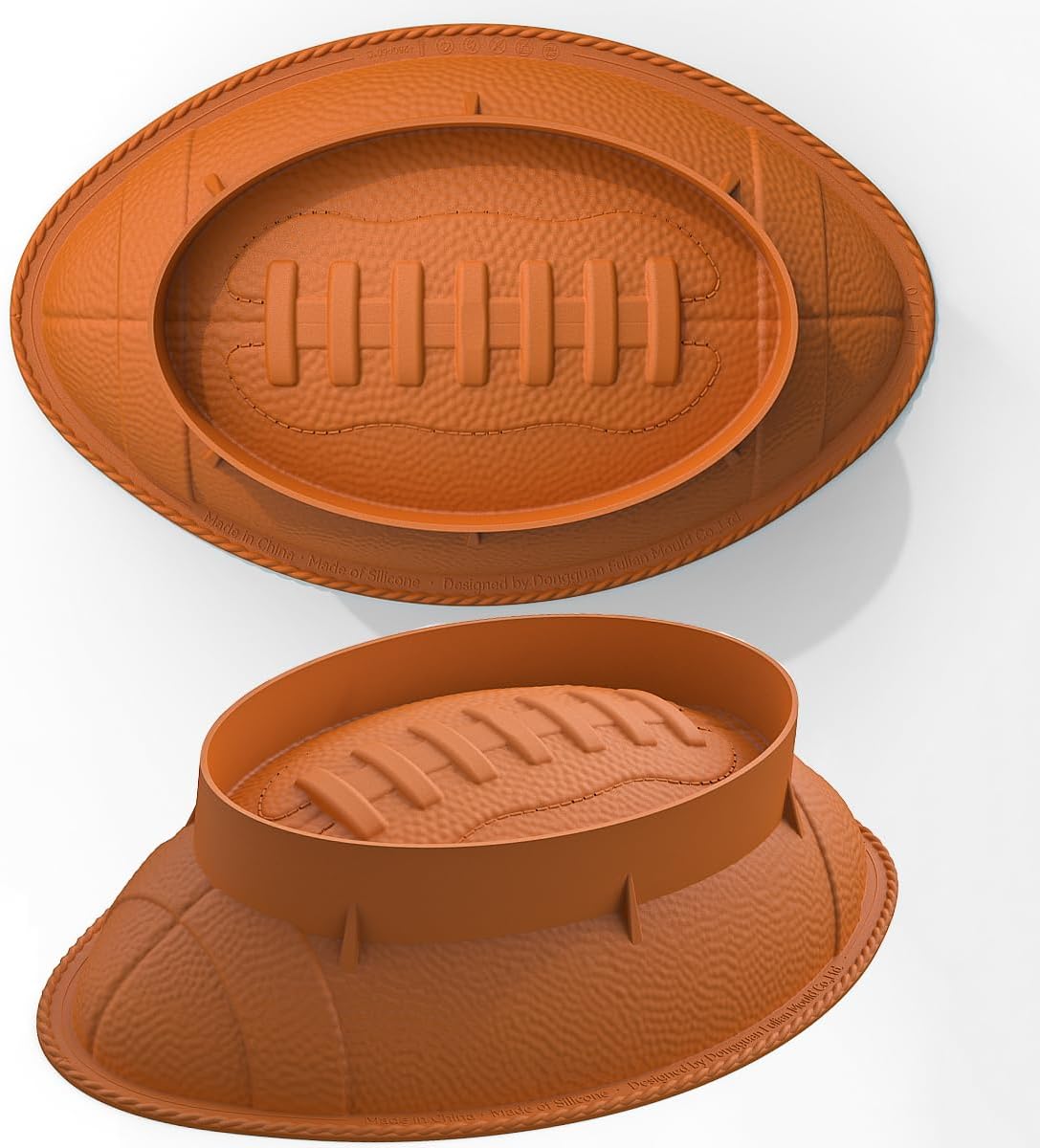 Football Cake Pan with Scraper - 12 Inch Nonstick Football Shaped Silicone Mold for Baking, 3D Breakable Chocolate Mold, Sports-Themed Party - Image 7