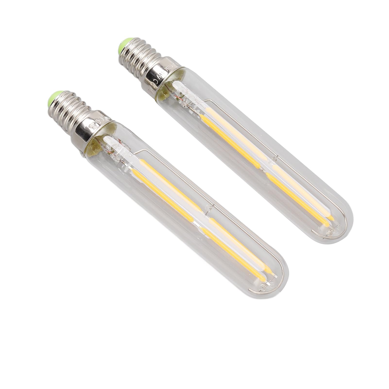 OEBUAFI 2Pcs LED Tube Bulb, 2300 K E14 Tubular Light Lamp Bulbs T20 X 120 with No Flickering Energy Saving for Bedroom Living Room Restaurant (Transparent)