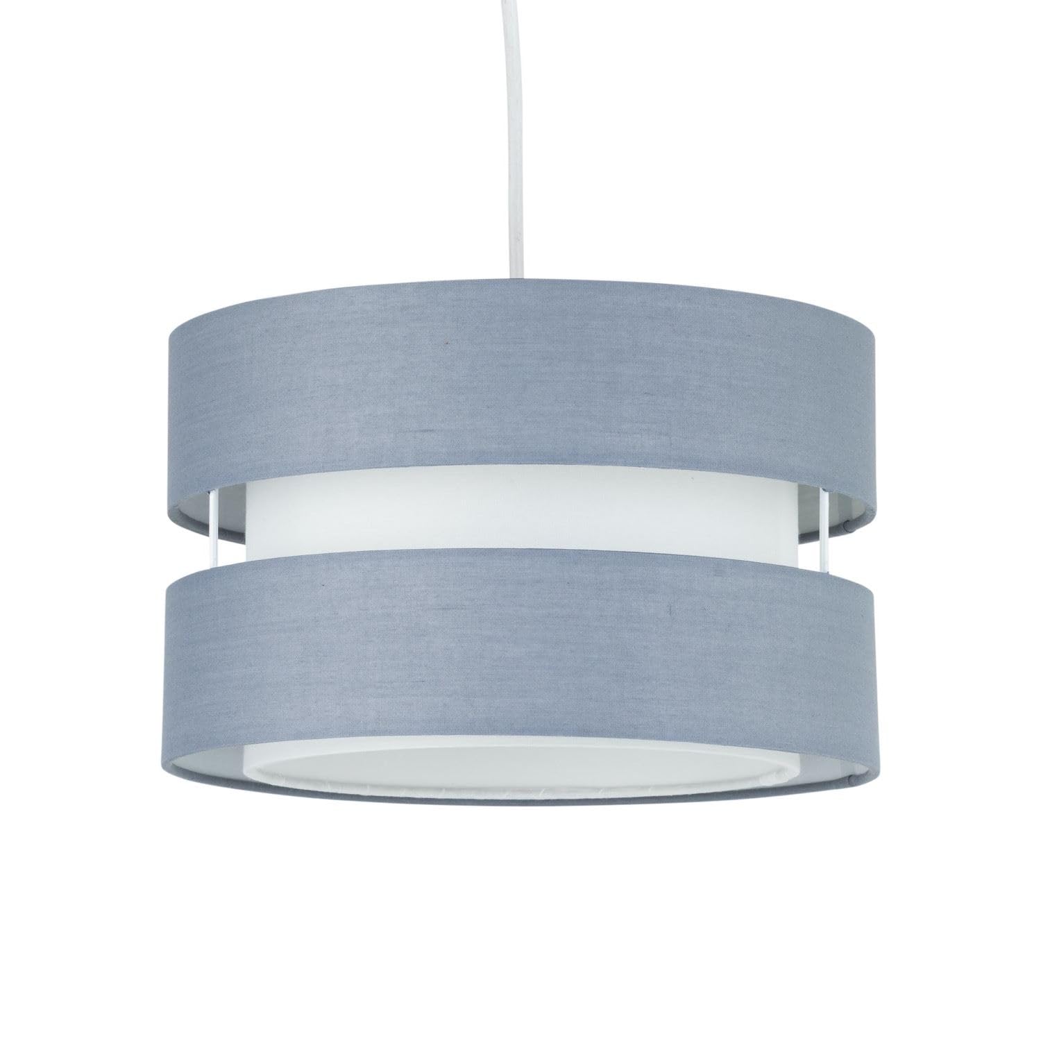 Firstchoicelighting Grey Ceiling Light Shade, Easy Fit Pendant Shade, Diameter 26Cm