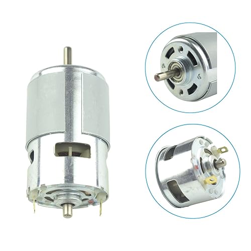 Miniatura 6 de CONQUERALL Motor de corriente continua 775 12 V 6000 RPM24 V 12000 RPM, rodamiento de bolas, motor de bajo ruido, motor de componentes electrónicos