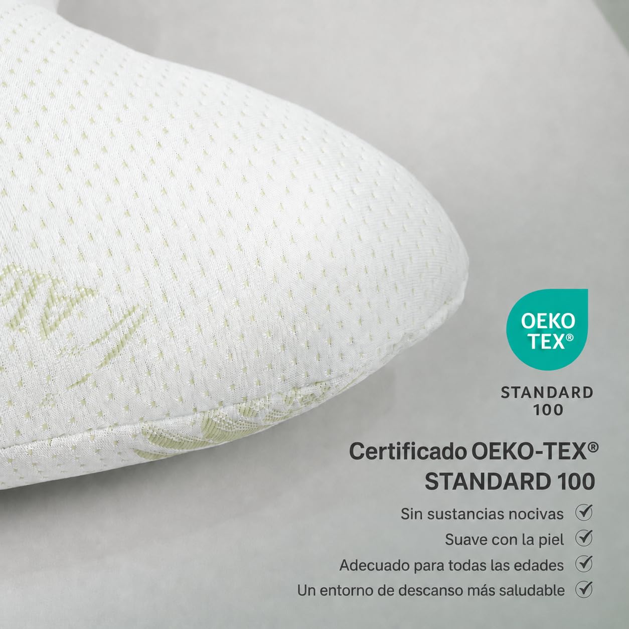 BCS Home&Sleep Cojín Antiarrugas Para Mujeres Y Hombres, Almohada De Belleza Con Funda De Aloe Vera, 55 X 35 Cm, Blanco | Almohada antiedad para mujeres y hombres, para mujeres y hombres, almohada de belleza con funda de aloe vera