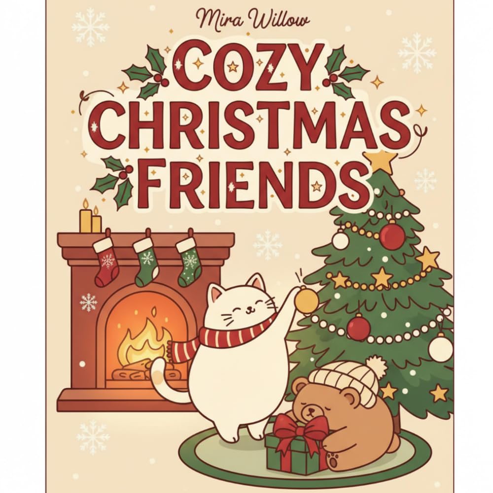 Cozy Christmas Friends: A Bold & Easy Holiday Coloring Book for Adults and Teens - 40 Cute Christmas Animal Scenes for Relaxation and Festive Calm