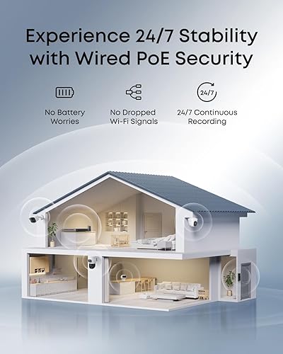 Vista 9 de eufy Sistema de cámara de seguridad NVR 4K S4 Max, cable PoE, grabación 24/7, triple lente Bullet-PTZ Cam, 360° PTZ, hasta 16CH, seguimiento