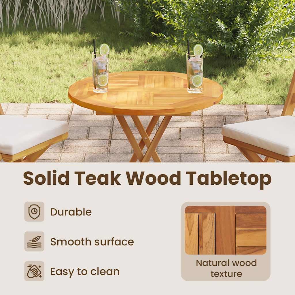 vidaXL Teak Massiv Tischplatte Massivholzplatte Holzplatte Ersatztischplatte Holz Platte für Esstisch Esszimmertisch Rund 2,5cm 70cm