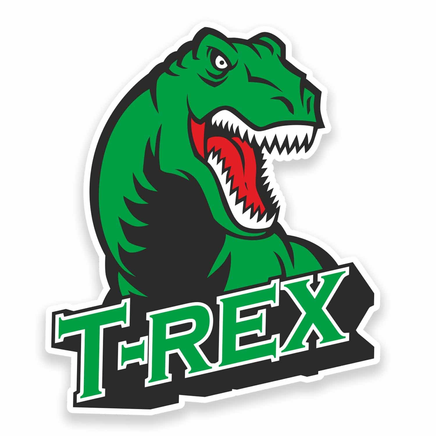 2 x 10cm T-Rex Dinosaur Vinyl Sticker Laptop Helmet Kids Skate Trex #9617 (8.5cm Wide x 10cm Tall)