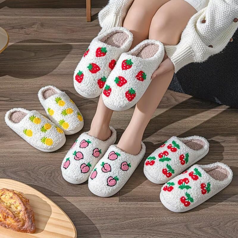 Women's Lovely Fruit Warm Cotton Slippers for Indoor Home Bedroom Walking4