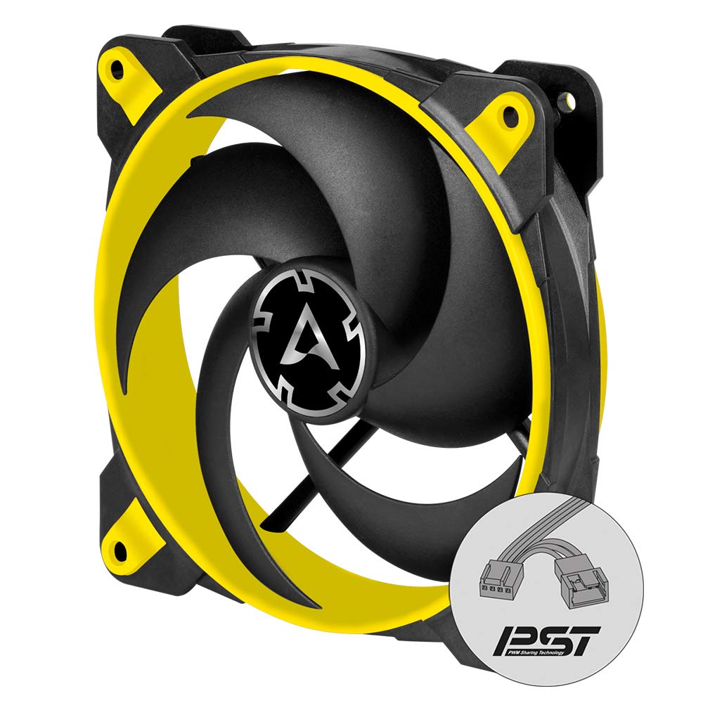 Arctic BioniX P120-120 mm Gaming Case Fan with PWM Sharing Technology (PST), Pressure-optimised, Very Quiet Motor, Computer, Fan Speed: 200–2100 RPM - Yellow