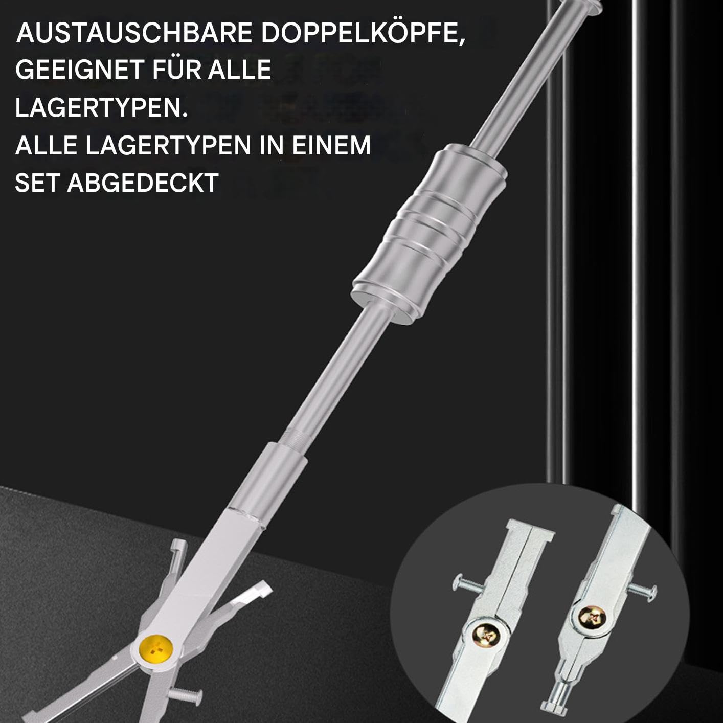 Martinetto A Strappo Attrezzo Doppia Testa Riparazione Auto | Estrattore Cuscinetti A Scorrimento Per Riparazioni Auto E Manutenzione In Officina Meccanica Garage