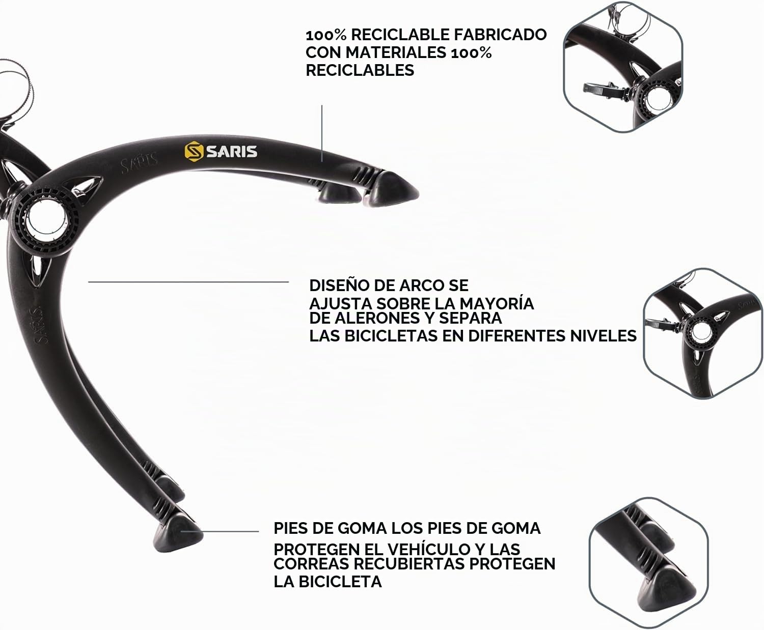 Saris Bones - Soporte para 2 Bicicletas, Color Negro