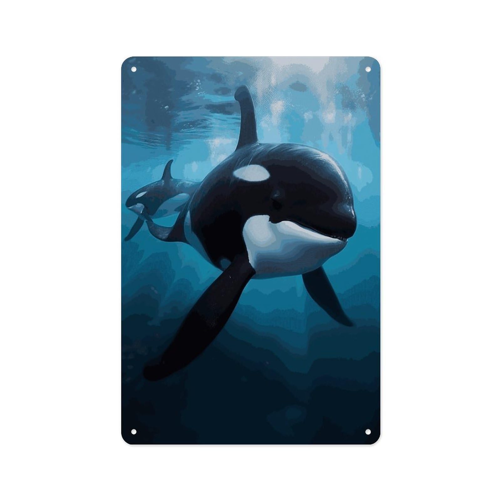 FekiLoot Killer Whale Wall Decor Metal Signs Tin Signs Poster
