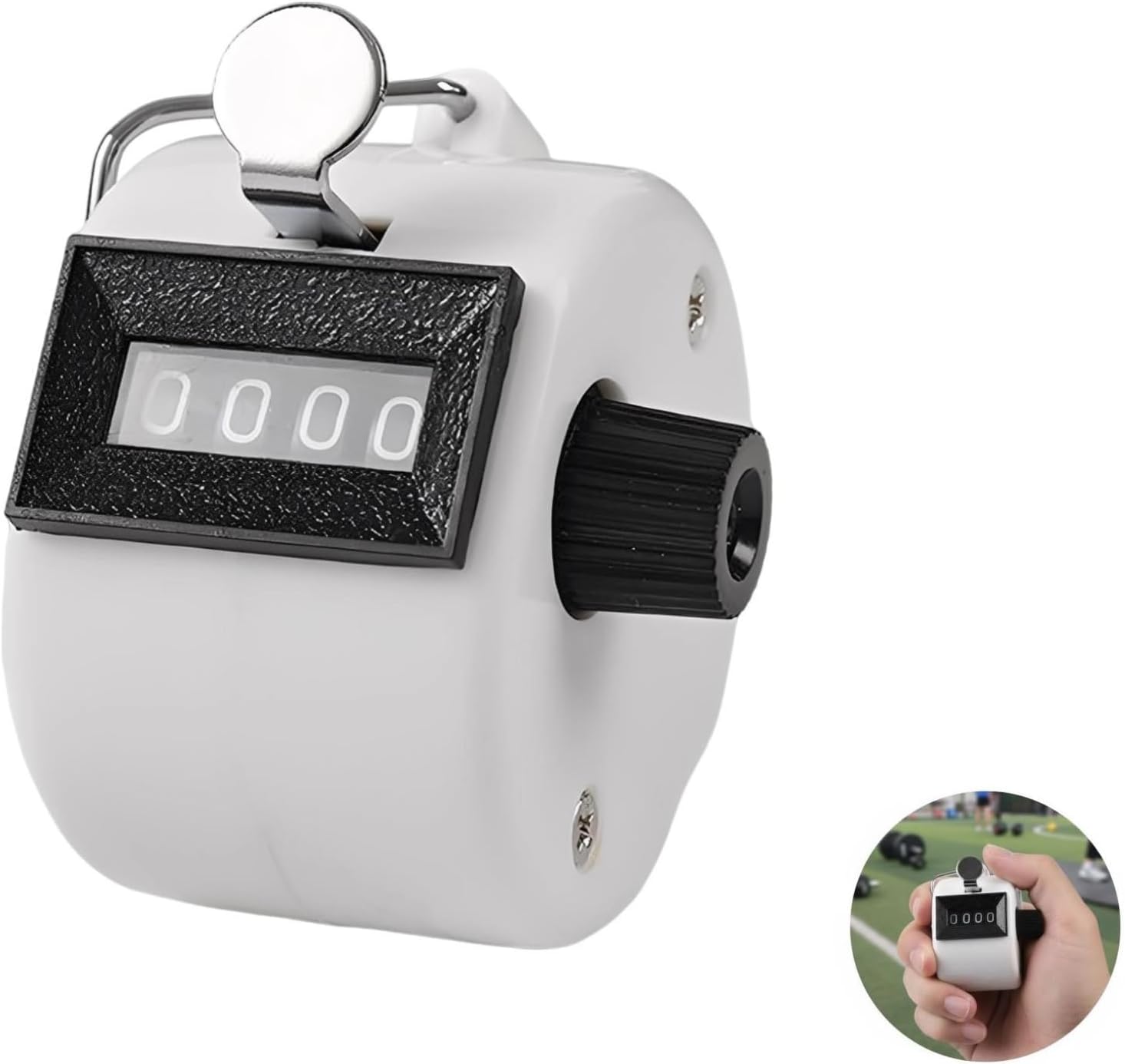 White Hand Tally Counters, 24-Pack Manual Clicker, 4-Digit Lap Counter, 1.93 X 1.7 X 1.3 in for Knitting, Events, Sports
