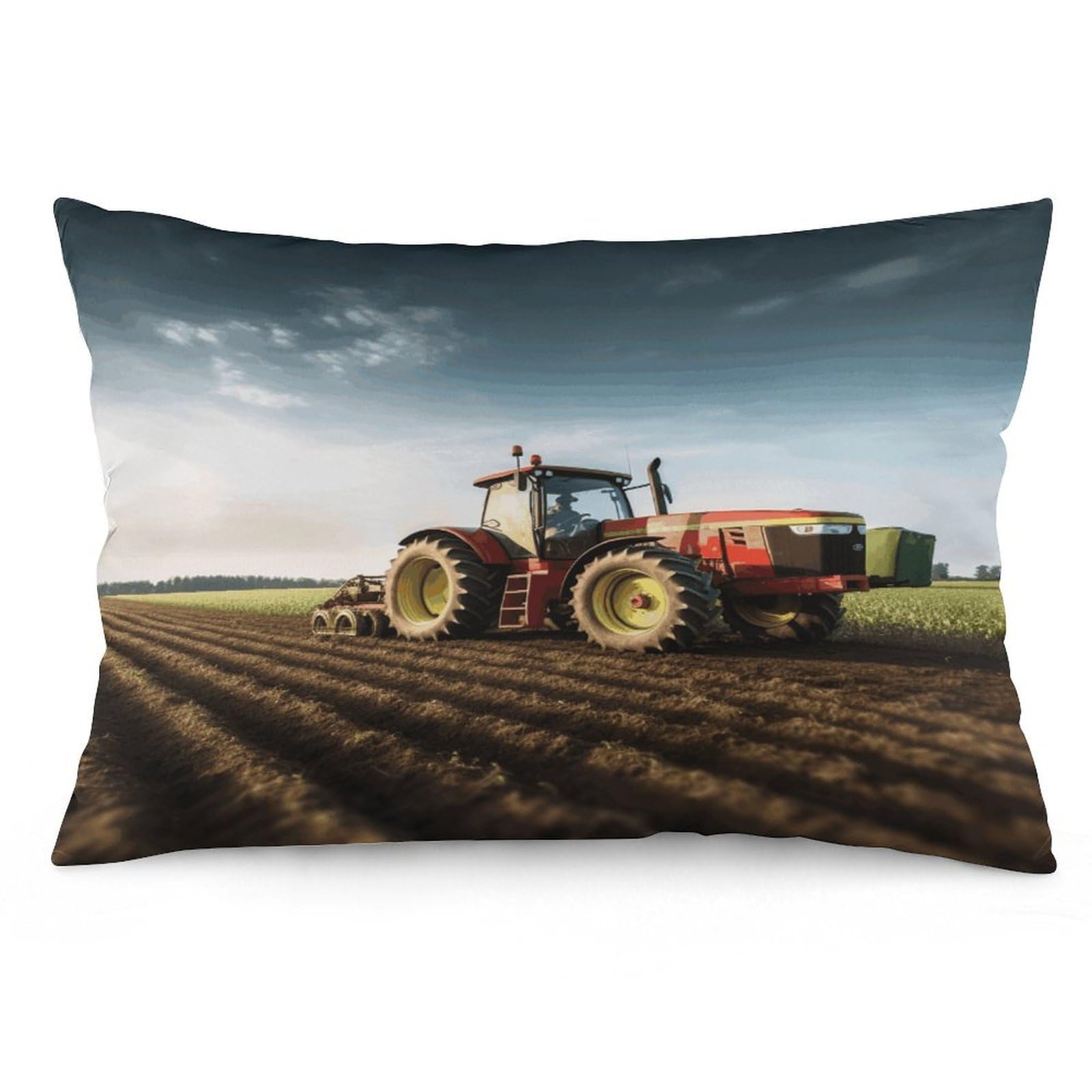 Tractor Farm Throw Pillow Cover Soft Lumbar Pillow Covers with Zipper Breathable Rectangular Cushion Case Polyester Pillow Case Decorative Body Pillow Cover for Couch Bed