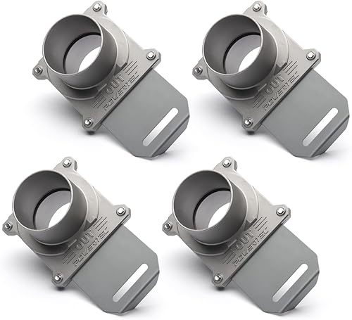 POWERTEC 70325-P4 Puerta de aluminio de 2-12 pulgadas, con antiobstrucción y sello de fugas de aire para recolección de polvo, paquete de 4