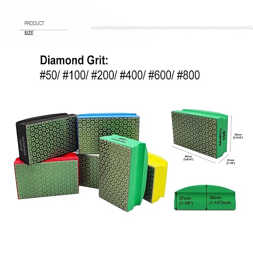 Miniatura 9 de SHDIATOOL Almohadillas de pulido de diamante seco de 4 pulgadas para piedra de mármol de granito