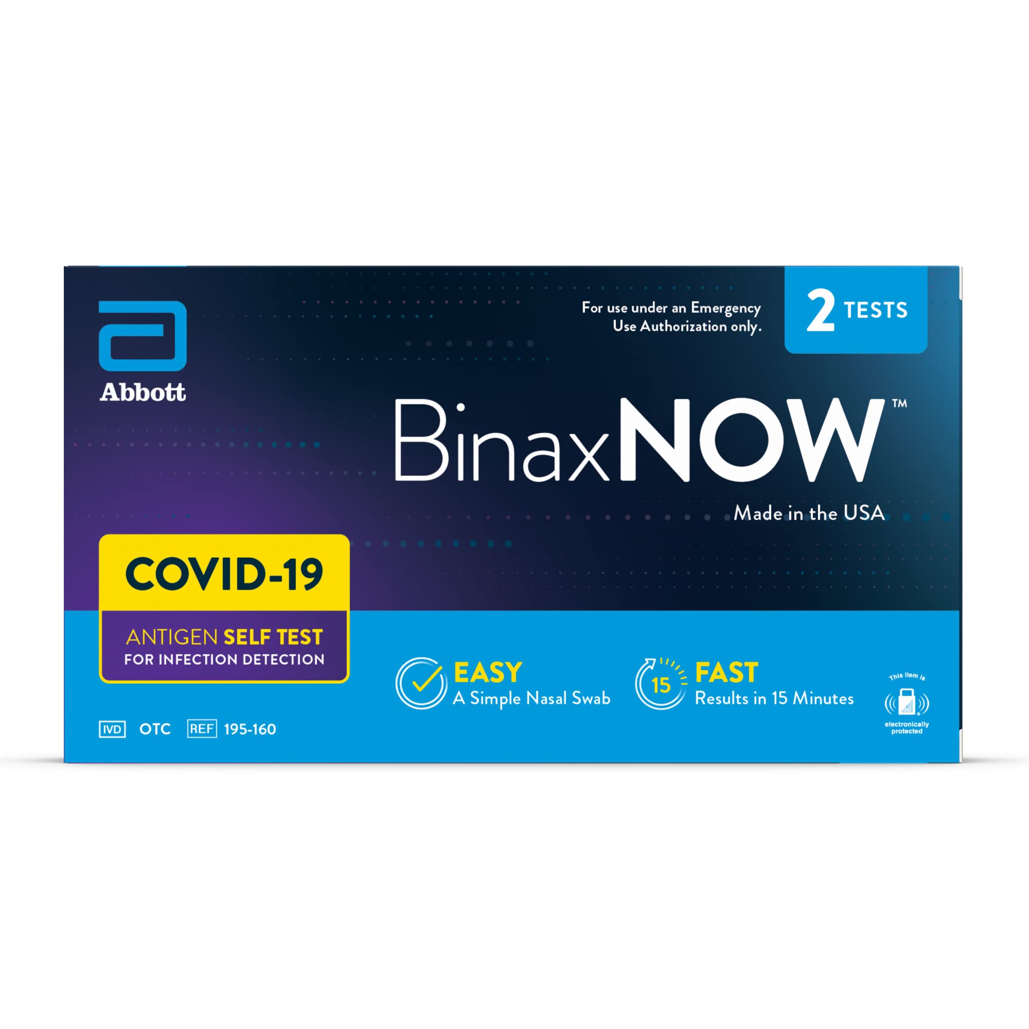 BinaxNOW COVID19 Antigen Self Test, COVID Test With 15Minute Results
