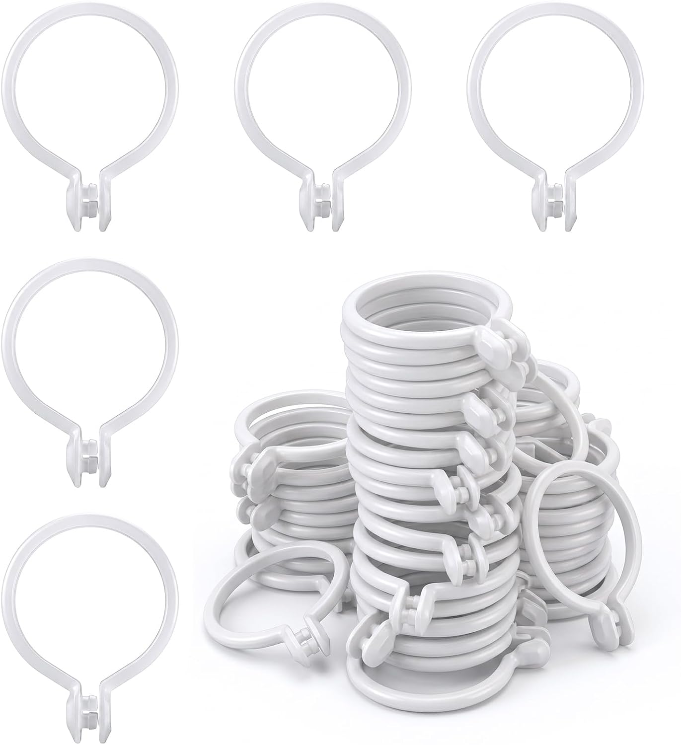 50 Pack Plastic Sail Rings Sail Clips for Small Sailboats & Dinghies, White