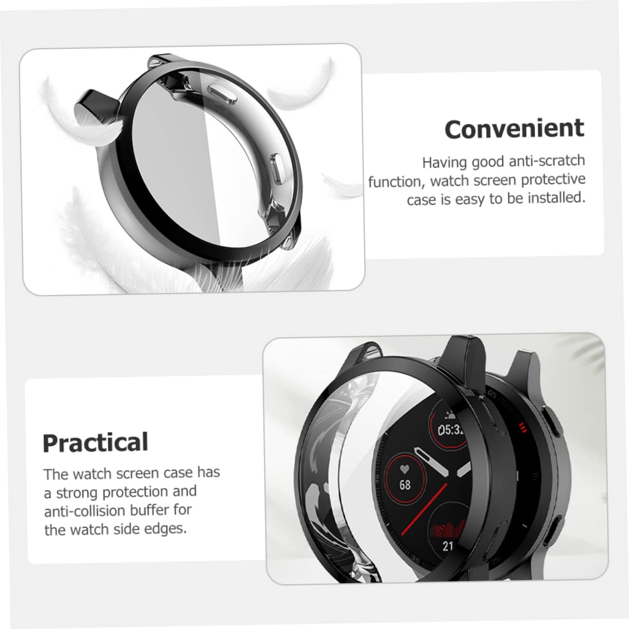 UKCOCO 24pièces Étui De Écran TPU pour Montres Venu Anti-Rayures Facile à Installer Couverture Complète des Accessoires De Montre