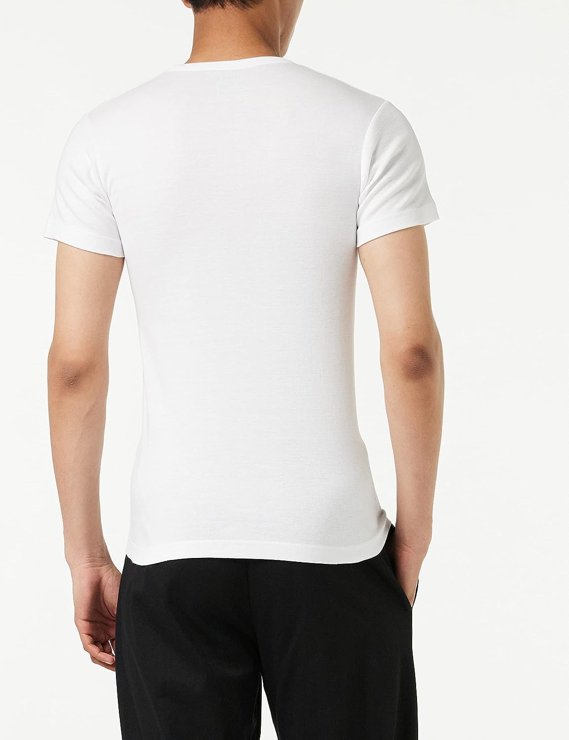 ATHENA - Lot de 4 T-Shirts Homme Col O - 100% Coton Bio - Label Oeko-TEX® Standard 100 - Maillots de Corps Hypoallergéniques, sans Couture Côté