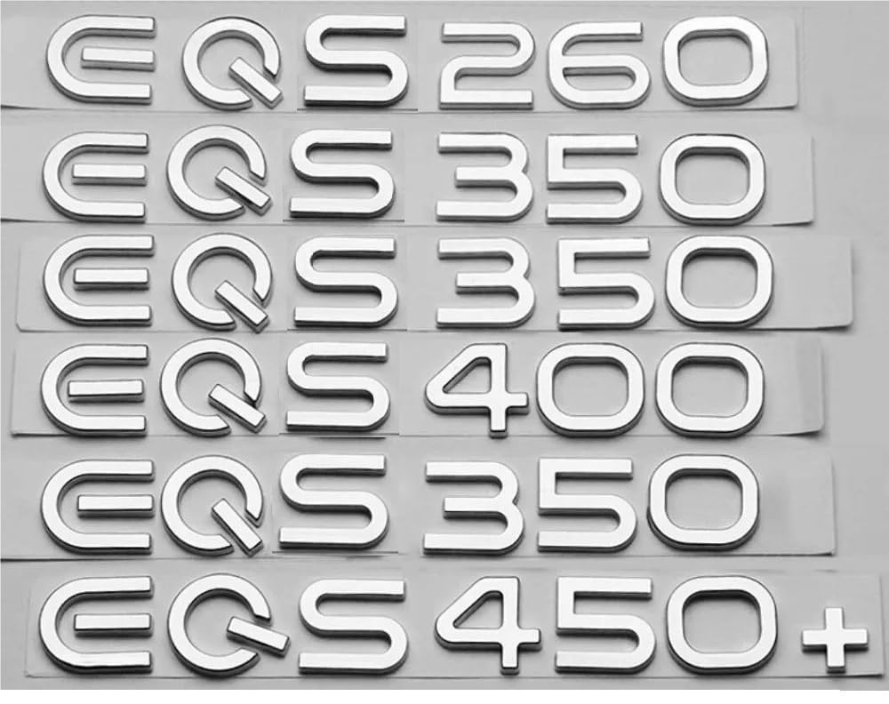 Badge lettre chromé compatible avec V295 EQS43 EQS53 EQS300 EQS350 EQS400 EQS500 EQS580 EQS350+ EQS450+ badges (EQS 350 (plus))