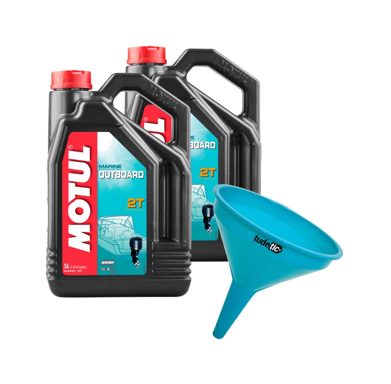 Kit de 2X Aceite de Motor Náutico + Embudo Outboard 2T 5L KT-178