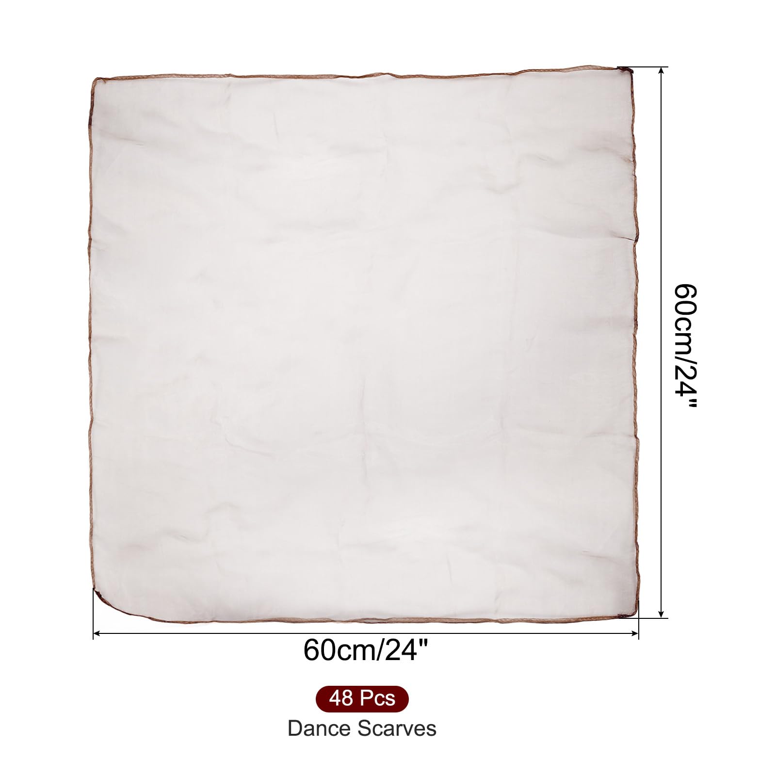 PATIKIL Sciarpe da danza, 48 pezzi, quadrate, da giocoleria, 61 x 50 cm, per movimento musicale, accessori per giocare a giocoleria magica, marrone