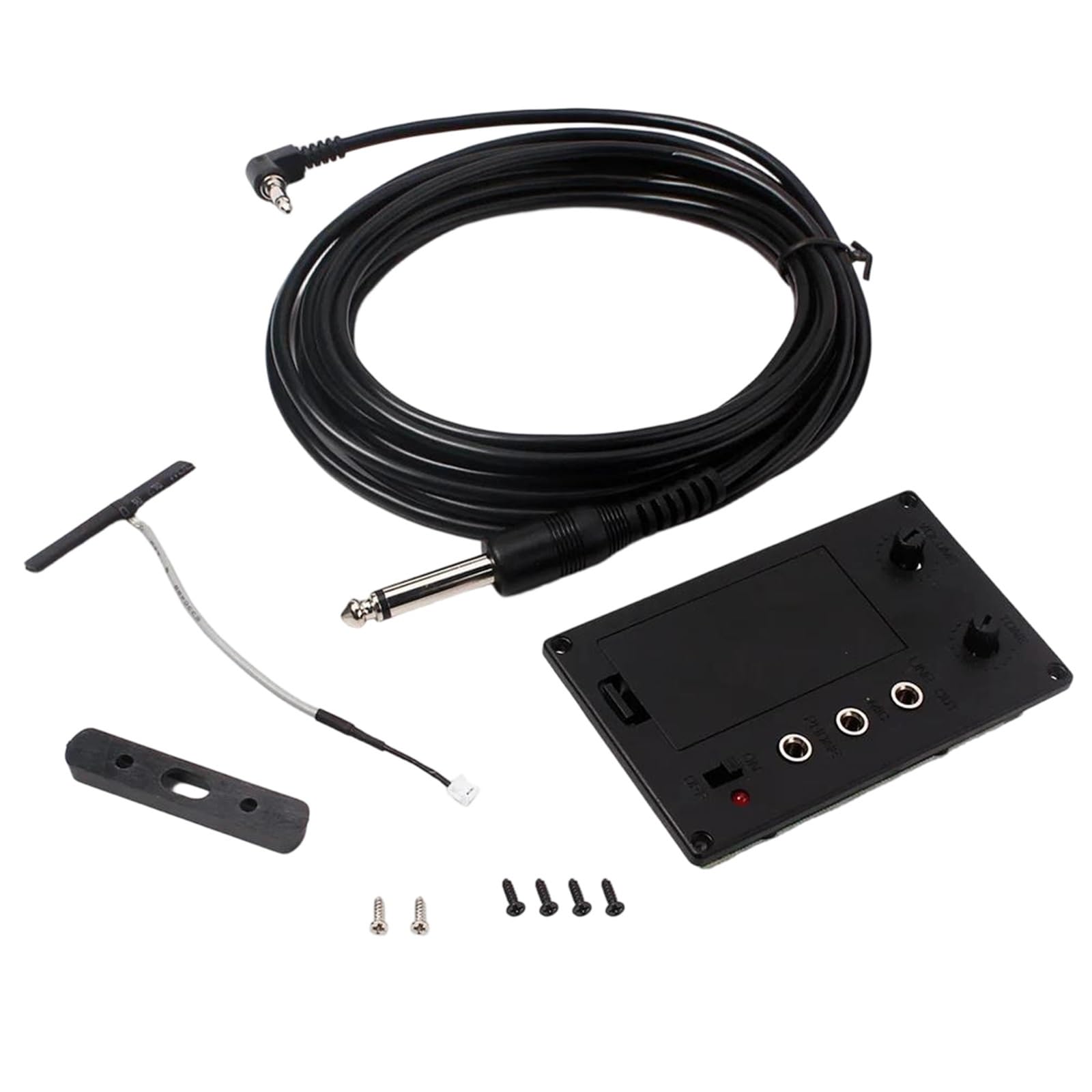 Professionale Accessori Per Violino 1 Set Di Pickup Per Violino Equalizzatore Preamplificatore Silenzioso Accessorio Nero Regolabile Leggero Portatile Rumore Eco