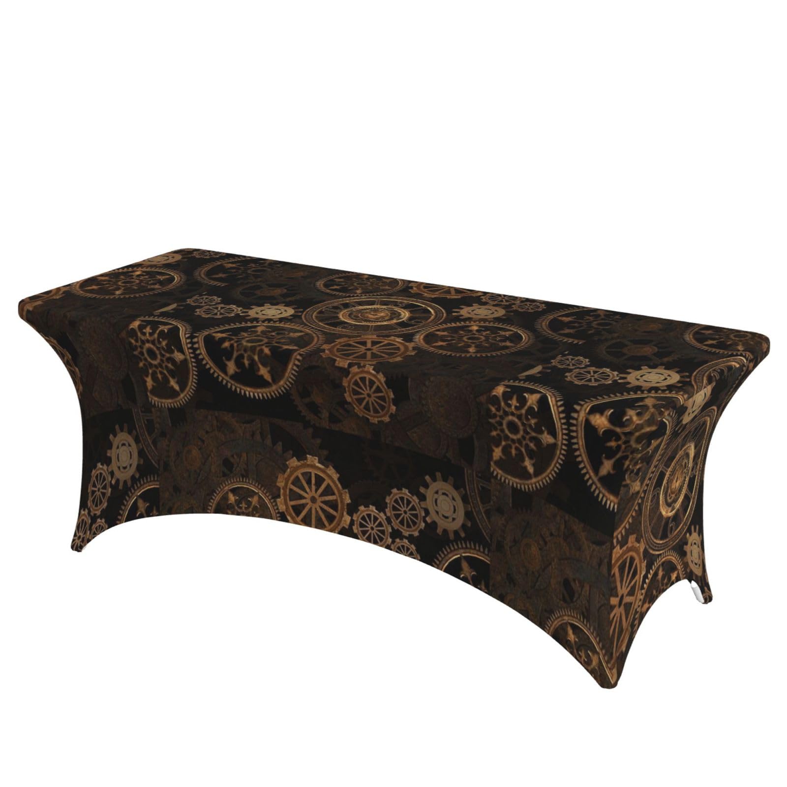 ERCgad Gears Clock Bronze Century Print Rectangular Tablecloth Dining Banquet Party Events Home Celebration Table Cover