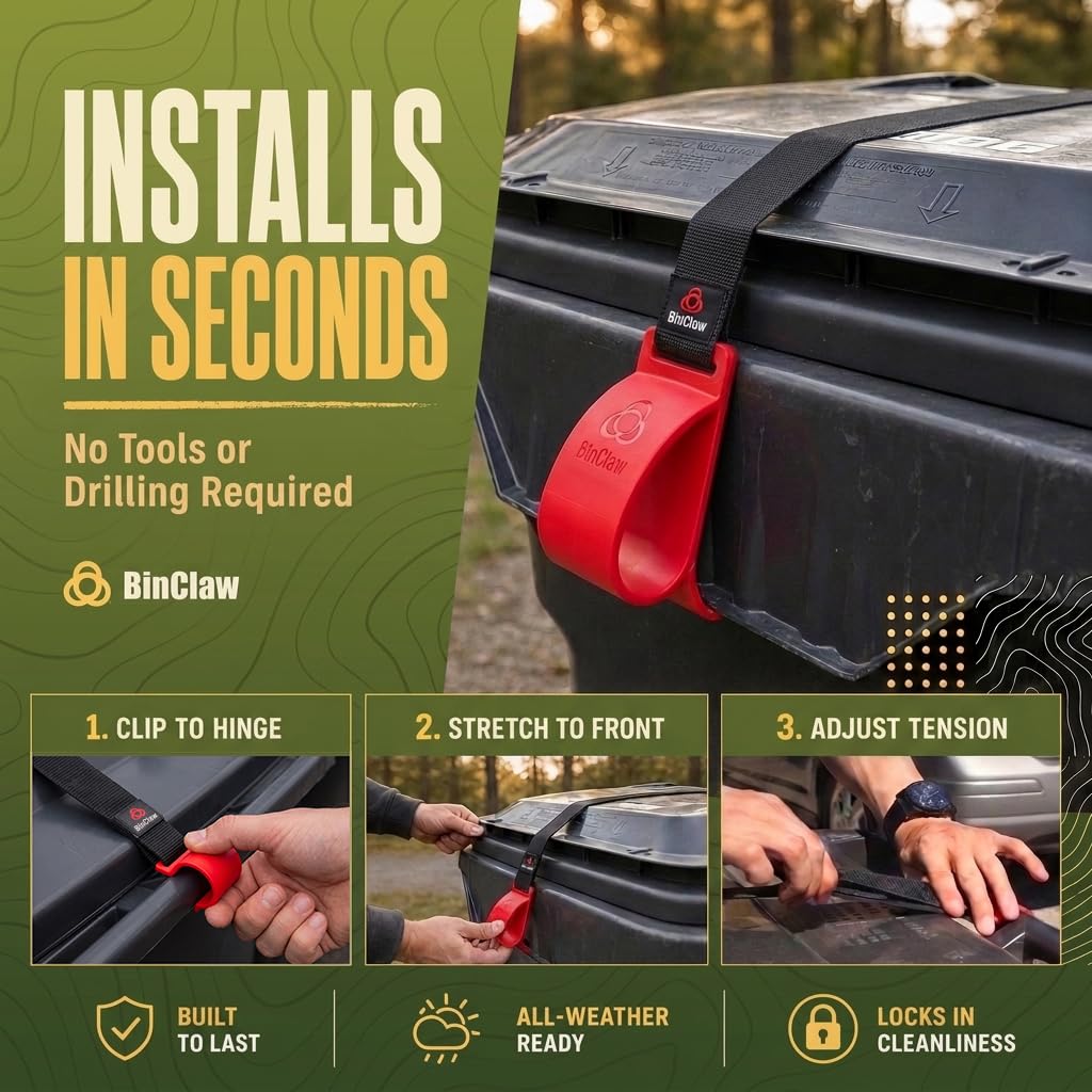 Trash Can Lock Strap - Keep Raccoons Out! -6