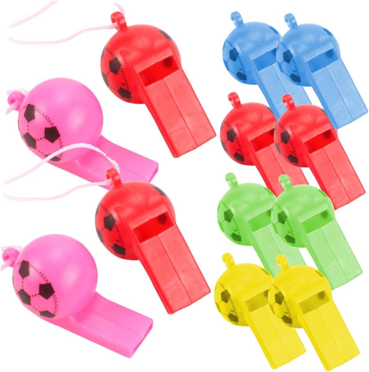 200Pcs Colorful Soccer Whistles Multi Function Sports Whistles for Referees and Cheerleaders Durable All Weather Design for Training and Emergency Use