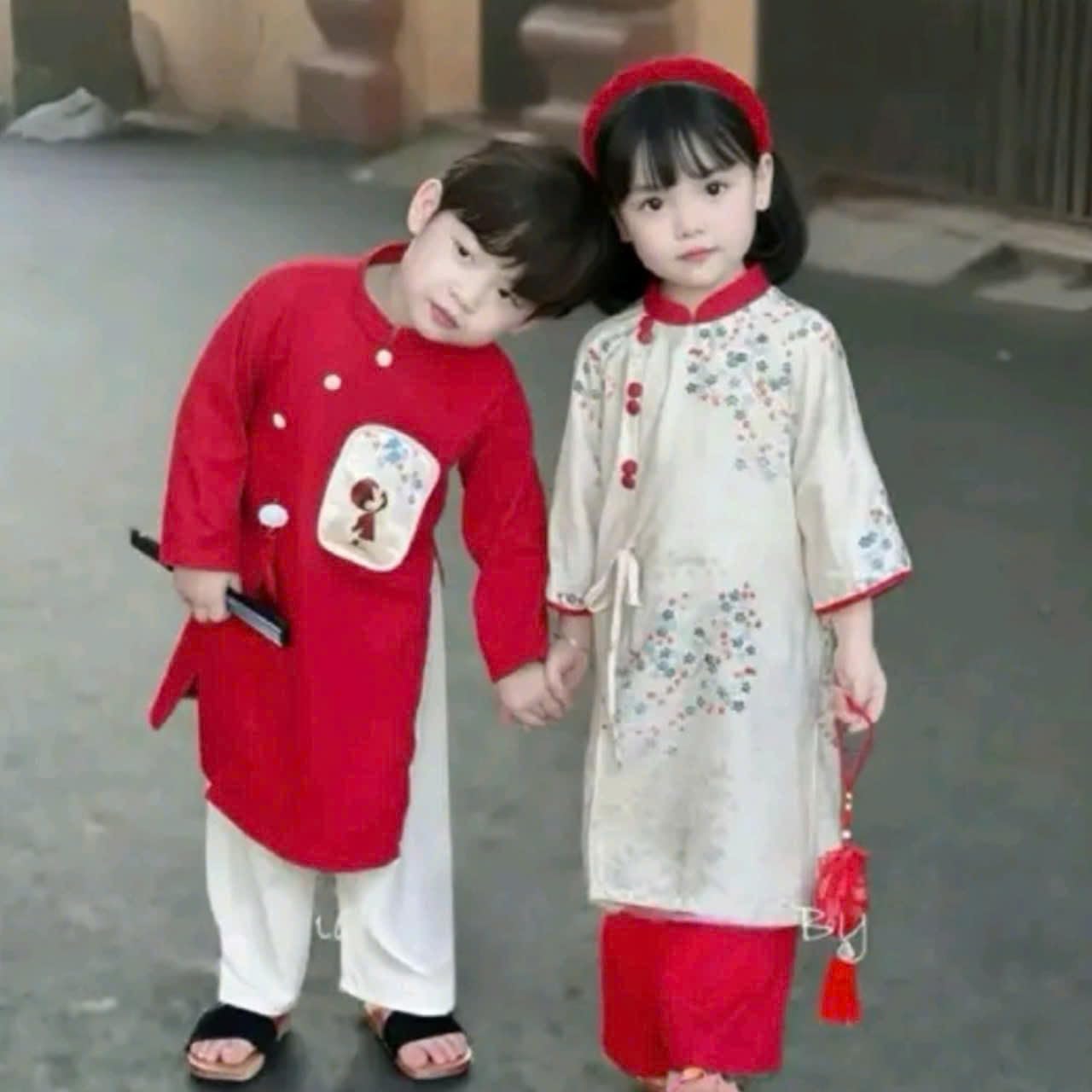 Vietnamese Traditional Ao Dai, Baby Ao Dai. Material. Ao Dai Set Includes Ao Dai and Pants