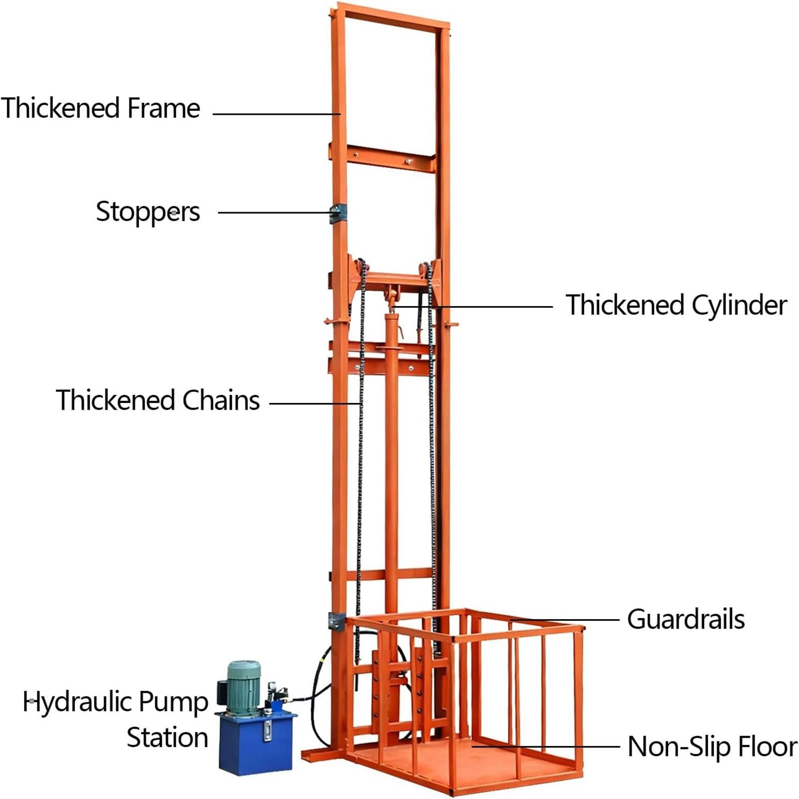 Hebebühne Elektrisches Lastenaufzüge Industrie Hebebühnen, Anhalten in Beliebiger Höhe, für Lager Werkstatt Stahlbau(13.1 ft Lifting Height)