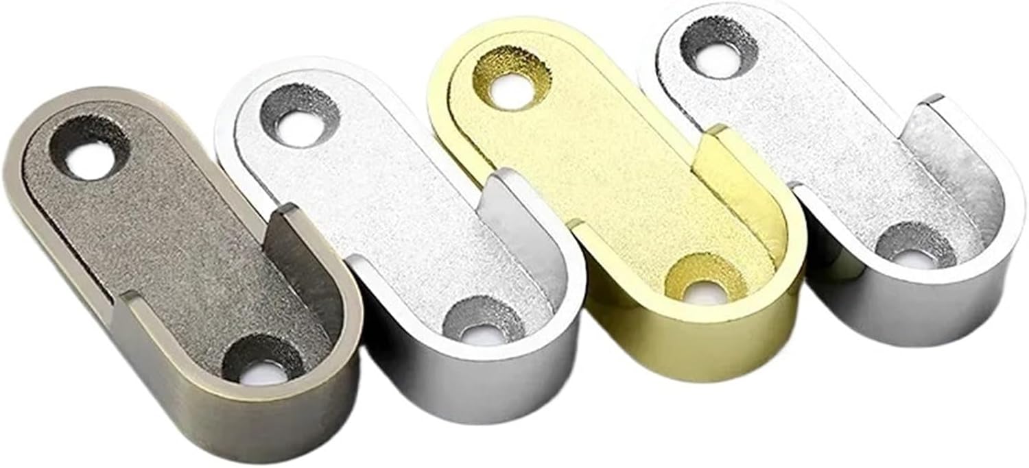 Closet Rod Holder 30pcs Zinc Alloy Tube Support Hanger Through The Seat Fixed Accessories Rod Oval Hanging Bracket for Wall Mounts(D)