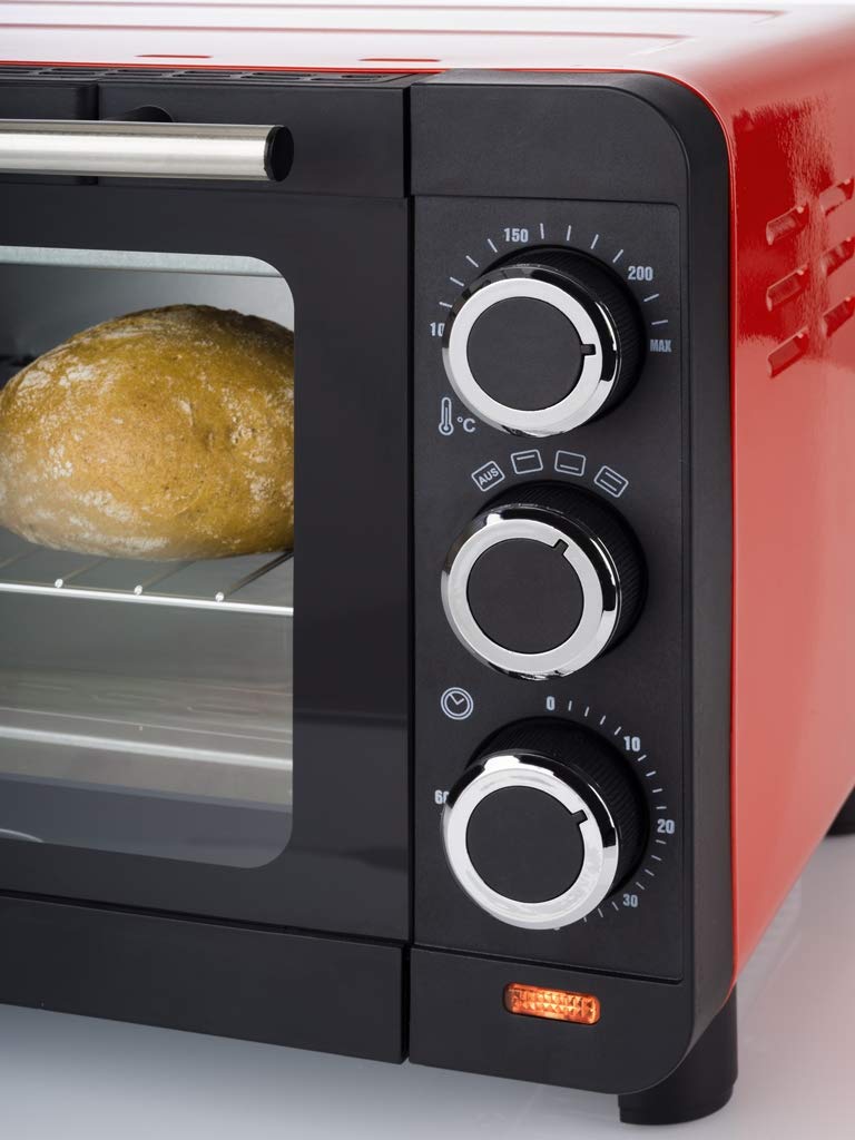Korona 57005 Four à toast, rouge, 14 l, avec plaque ramasse-miettes amovible, petit four