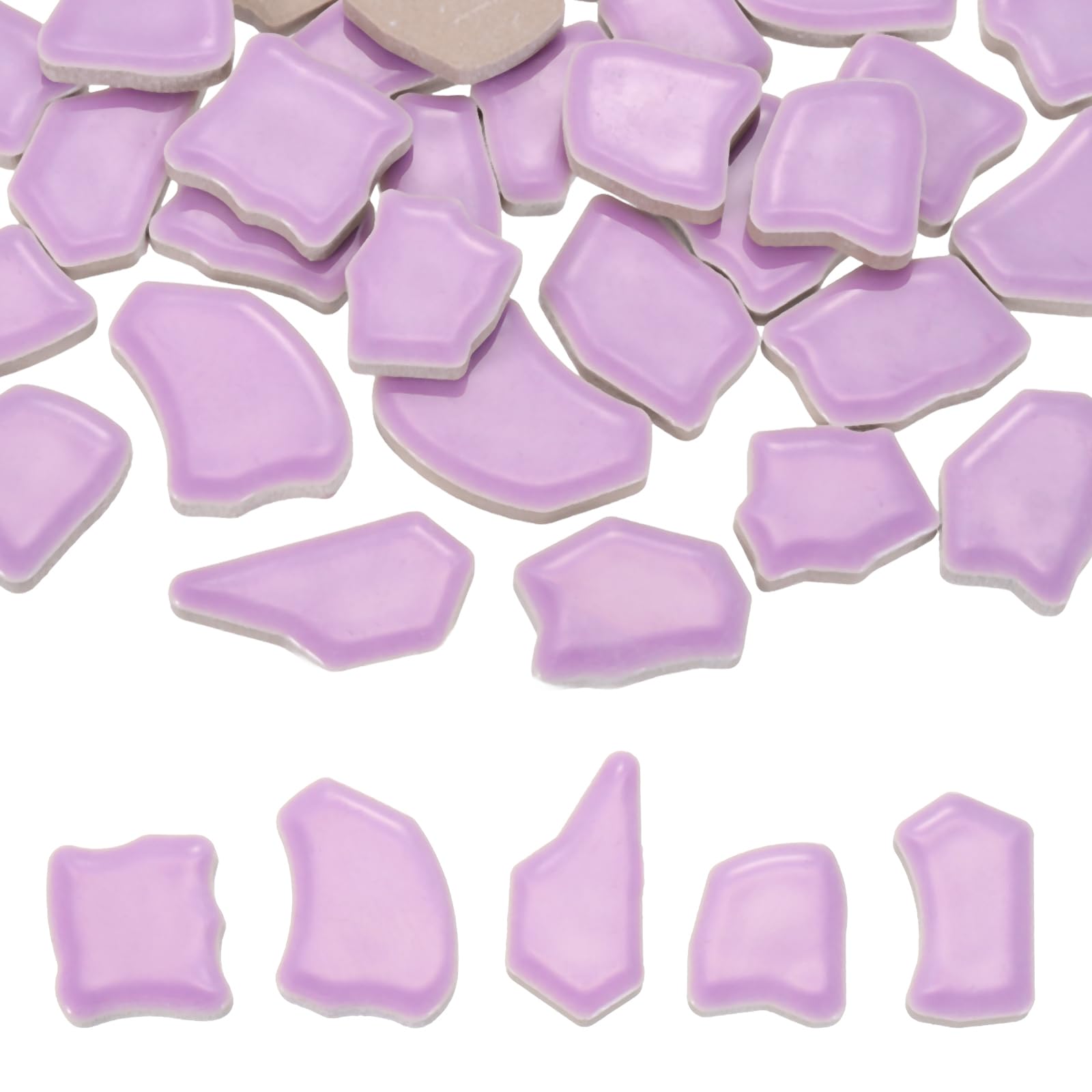 Fragmentos de porcelana rotos de mosaico cerámico PATIKIL morado claro para manualidades a granel