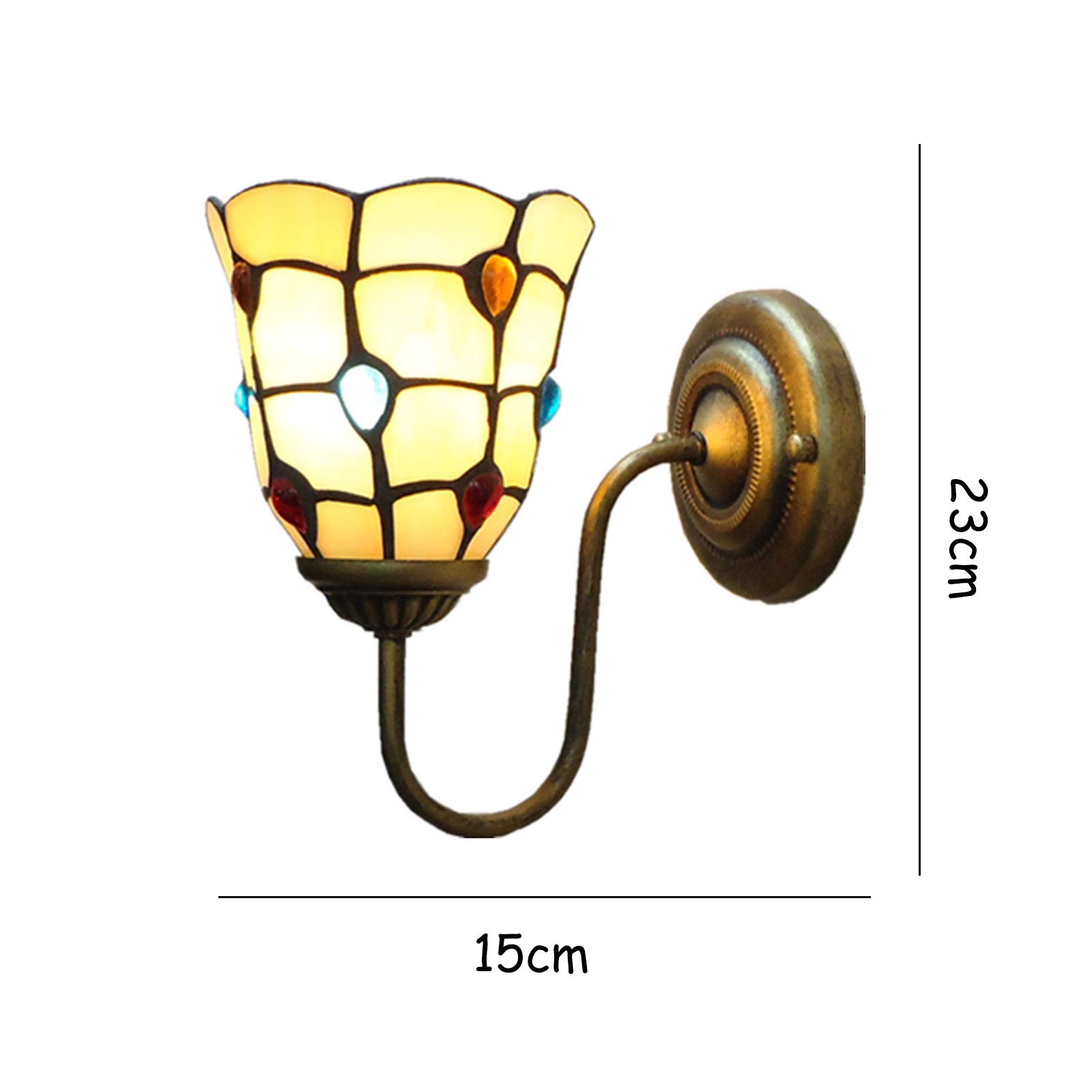 WXKAGF Stylowa kinkiet sypialnia oświetlenie do przedpokoju Retro kryty LED Light witraż klosz kinkiet oprawa Home Decor E27 dla House Bar restauracje kawiarnia