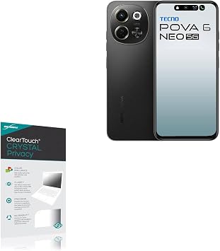 BoxWave Screen Protector Compatible with Tecno Pova 6 Neo 5G - ClearTouch Crystal Privacy 2-Pack, Privacy Screen Protector Flexible Film Clear