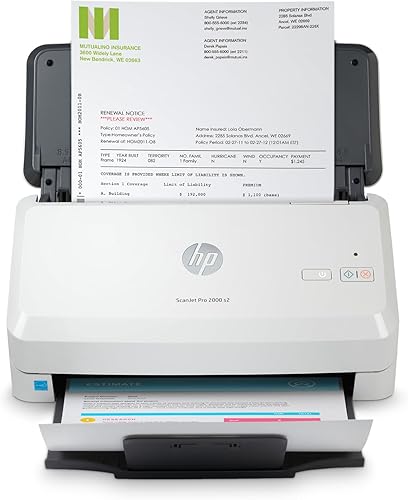 HP ScanJet Pro 2000 s2 (6FW06A) 35ppm USB 3.0 Escáner dúplex a color con ADF de 50 páginas para documentos, fotos, recibos y tarjetas. Controladores
