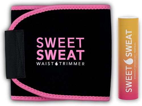 Sports Research Sweet Sweat - Barra de aroma tropical + recortadora de cintura (rosa, S)
