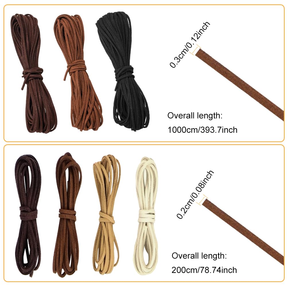 Violotoris 7 Bundles Leather Necklace Cord, 5 Colors Leather String - Image 2