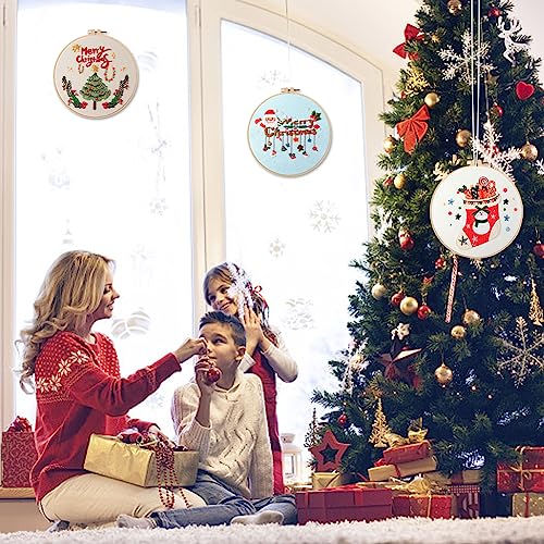 Kit da ricamo natalizio per adulti, 3 set per