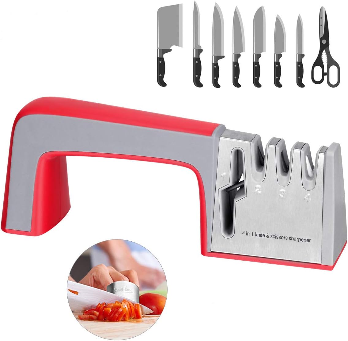 Knife Sharpener 4in1 Kitchen Knife and Scissor Sharpener