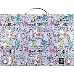 Maletin Escolar Antiguo Grafoplás | Maletin Escolar con Asa y Cierre de Broche | Polipropileno | Tamaño Folio | 24,5x34,5x4cm | Colección Diseño Bits&Bobs Pop Up Design Fantasy