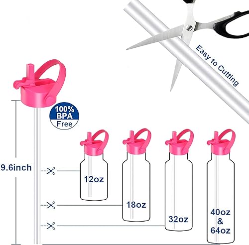 Miniatura 4 de XACIOA Tapa de popote compatible con botella de boca ancha Hydro Flask y la mayoría de botellas de agua deportivas, compatible con botellas de 12,