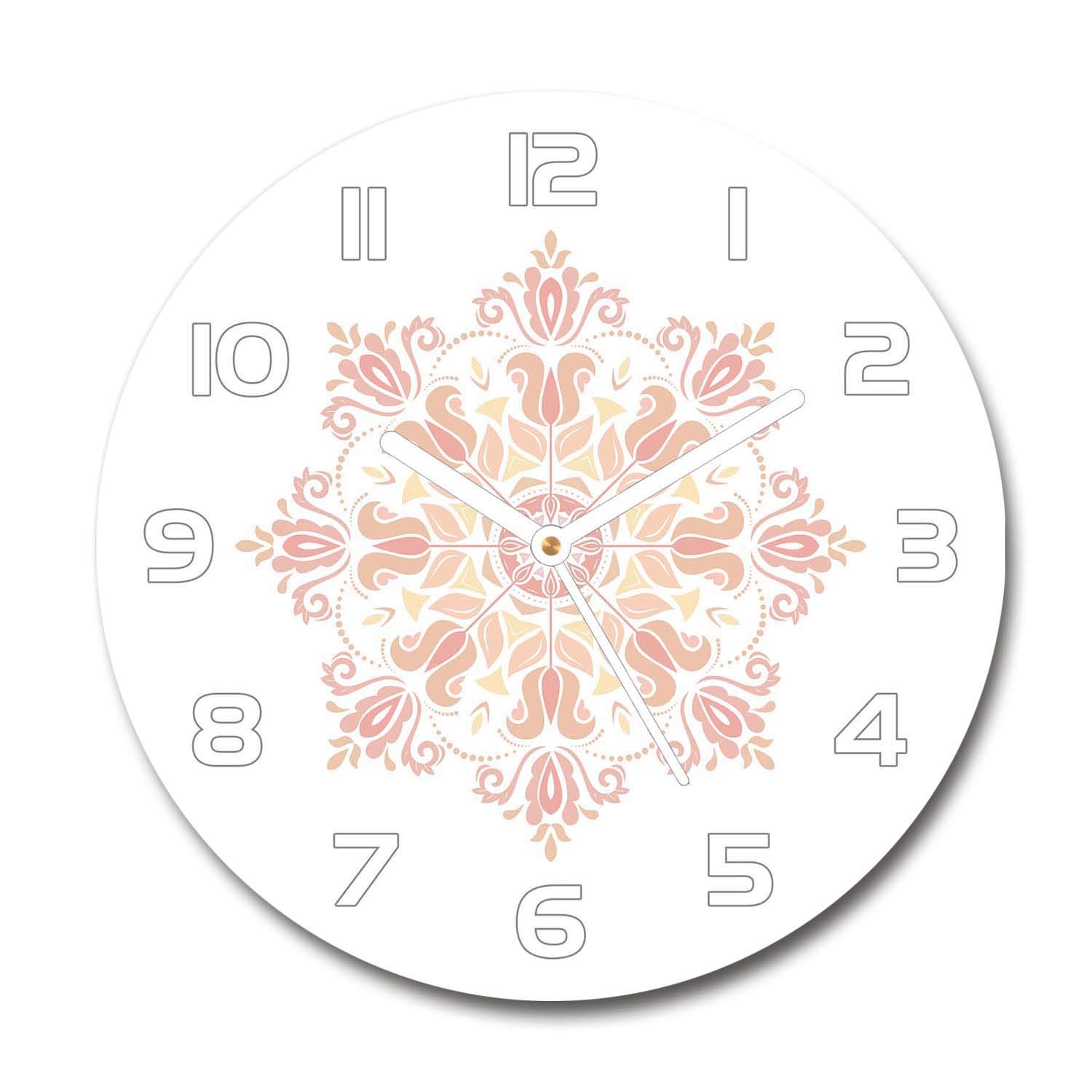 Horloge design en verre de sécurité Tulup 60x60cm aux ornements raffinés
