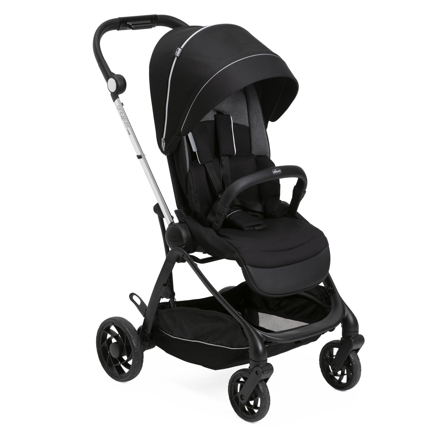 Chicco One4Ever Lounge Poussette légère et compacte de 0 m à 4 A, design élégant, pliable, dossier inclinable, fermeture automatique en 1 mouvement, capote ombrée et parapluie, max 22 kg