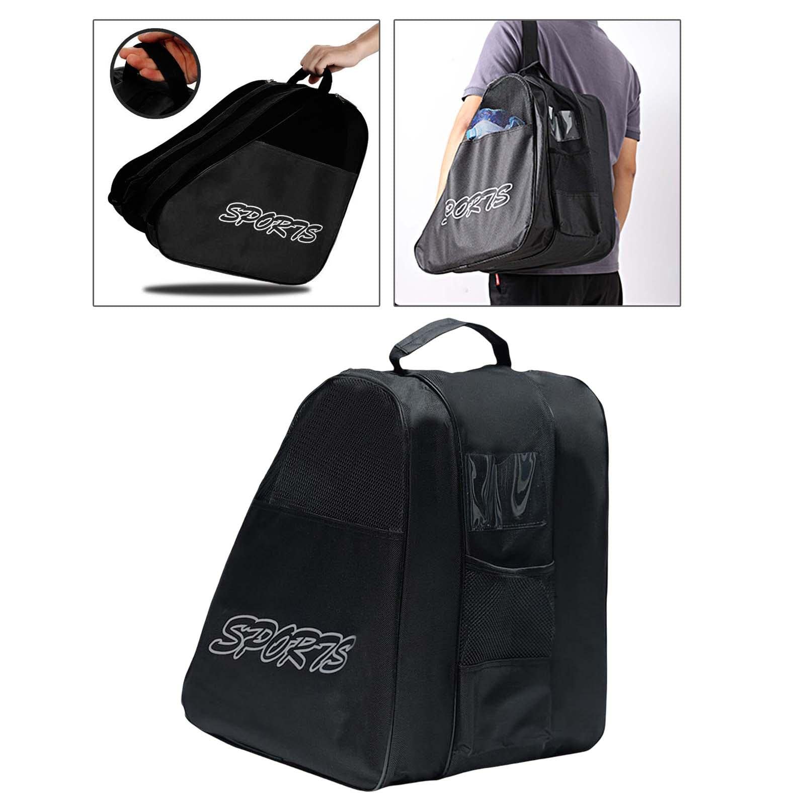 SM SunniMix Sac à Patins à Glace et Chaussures de Ski - Grande Capacité, Respirant pour Quads et Patinage - Noir